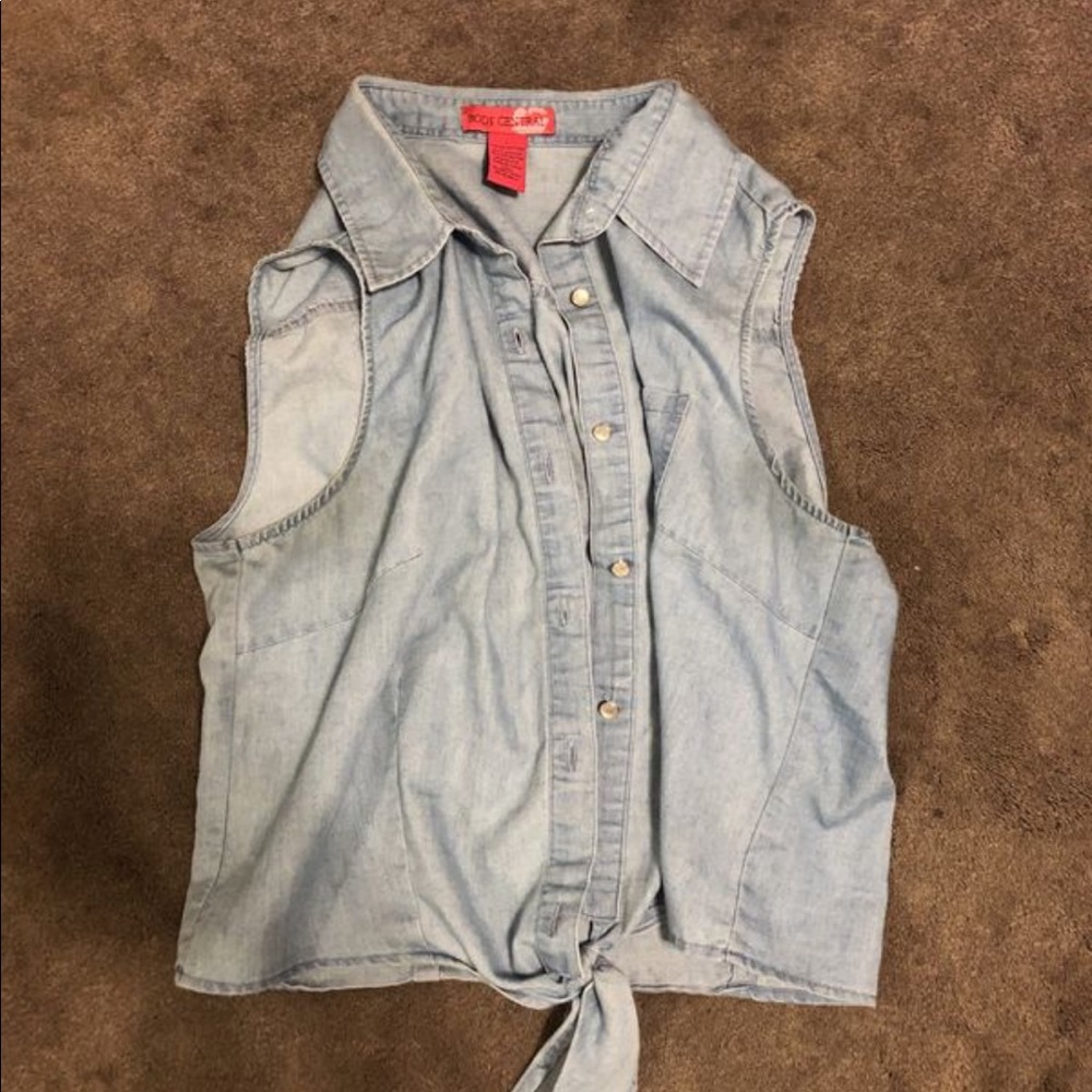 Sleeveless jean tank top